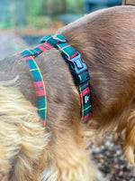 Red + Forest Green Tartan Dog Harness