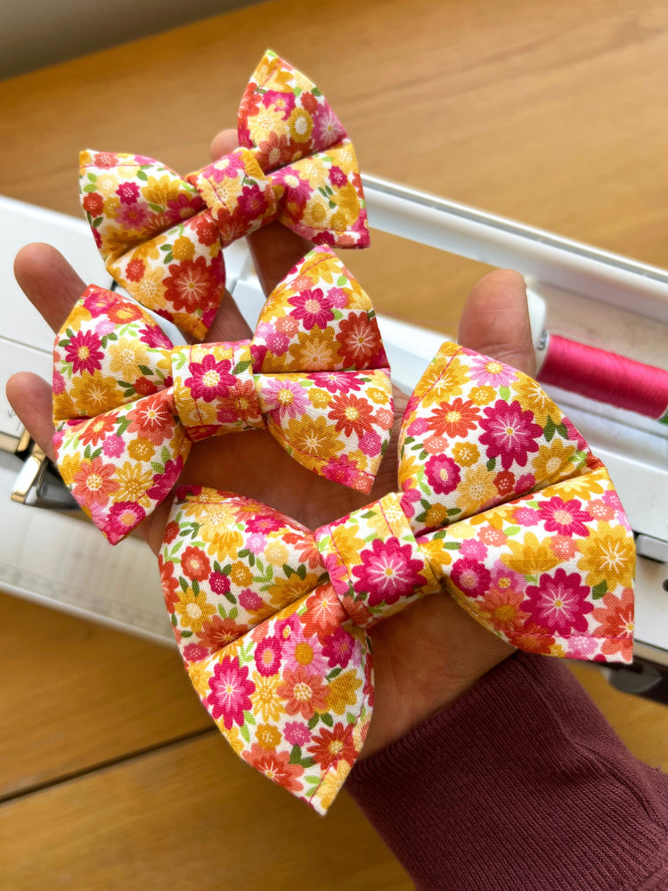Summer Bloom Dog Bow Tie