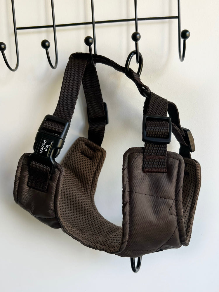 Quilted Dog Harness - Brown