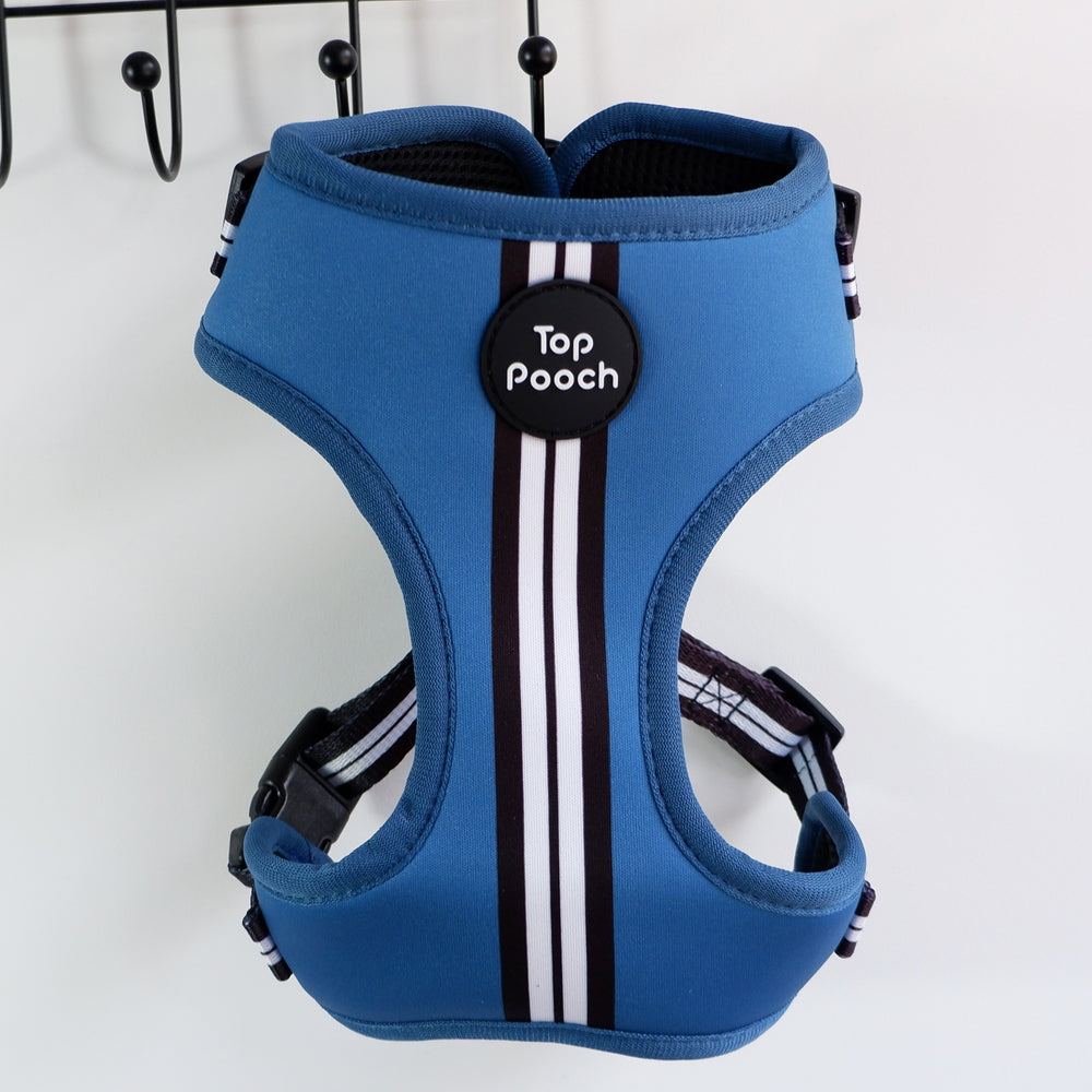Retro Stripe Dog Harness - RAF Blue