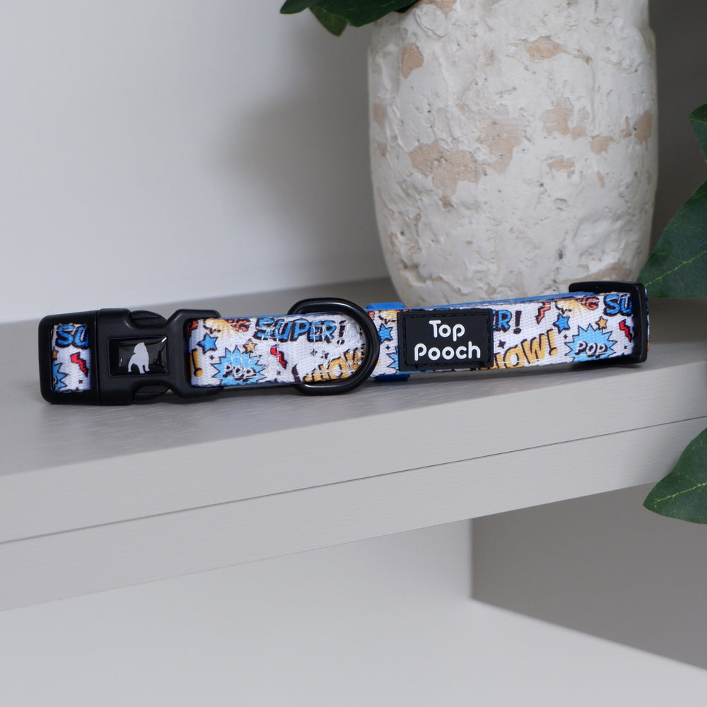 Superhero Dog Collar (Large Left)