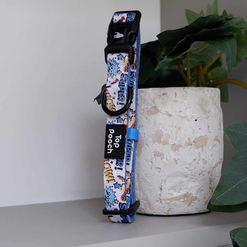 Superhero Dog Collar (Large Left)
