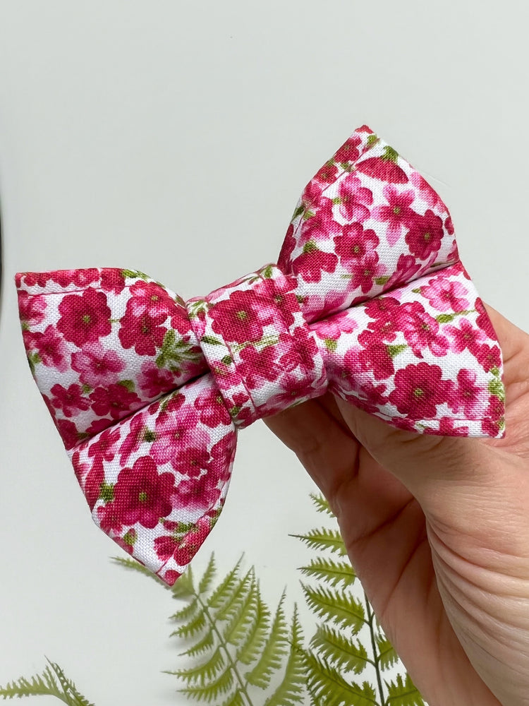 Pink Bloom Dog Bow Tie