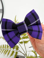 Purple Tartan Dog Bow Tie